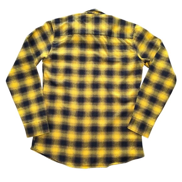 Dixxon Flannel Co Form & Function Black/Yellow Plaid Flannel Pearl Snap Women L - Picture 2 of 9